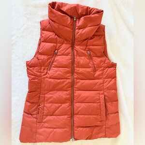 Eileen Fisher Duck Down Quilted Puffer Vest - Burnt Orange - Medium